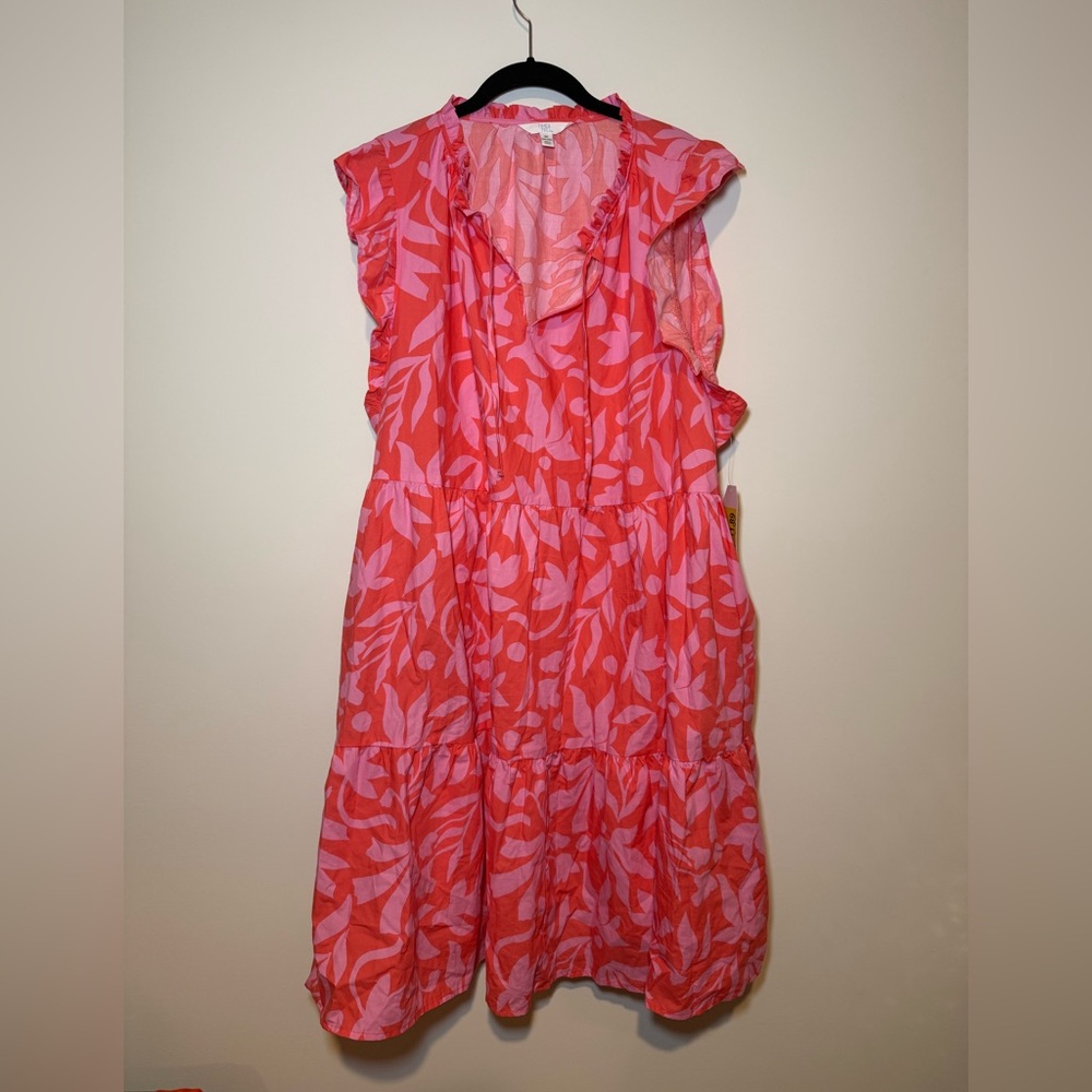 Floral Pink Ruffle Dress Time & Tru